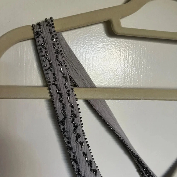 Shyanne Grey Fringe Beaded Western Sleeveless Top Size XL - Picture 4 of 12